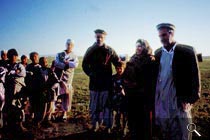 Shepherds and their families  in the steppe